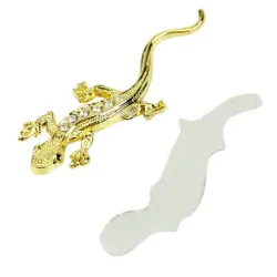 Or 3D - cristal gecko - autocollant en métal